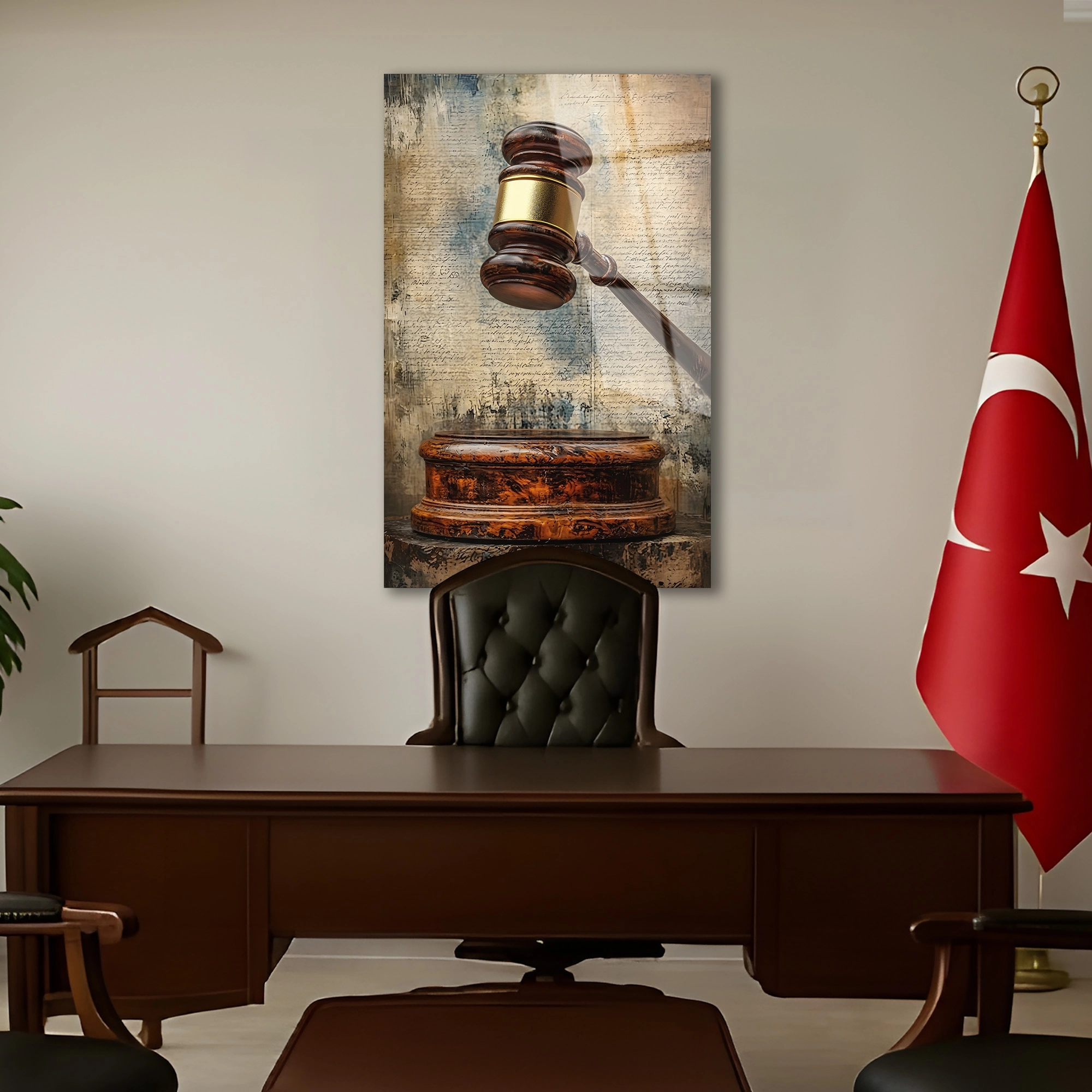Avukat%20Hakim%20Temalı%20Cam%20Tablo