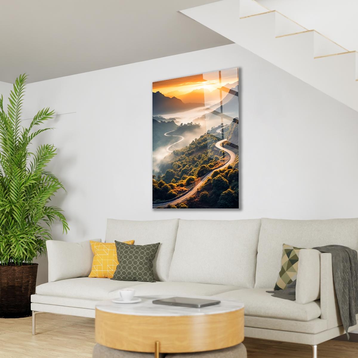 Dikey%20Vadi%20İçinde%20Yol%20Manzara%20Cam%20Tablo