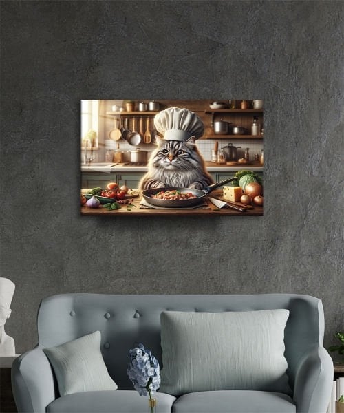 Mutfakta%20Usta%20Şef%20Kedi’nin%20Ziyafeti%20Cam%20Tablo
