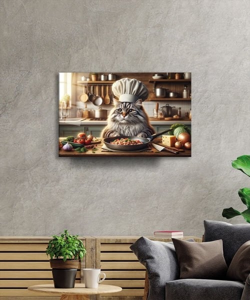 Mutfakta%20Usta%20Şef%20Kedi’nin%20Ziyafeti%20Cam%20Tablo