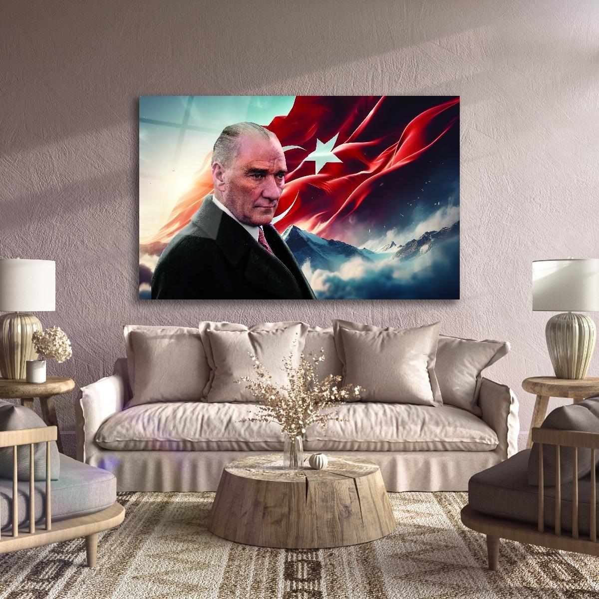 Yatay%20Atatürk%20ve%20Bayrak%20Cam%20Tablo