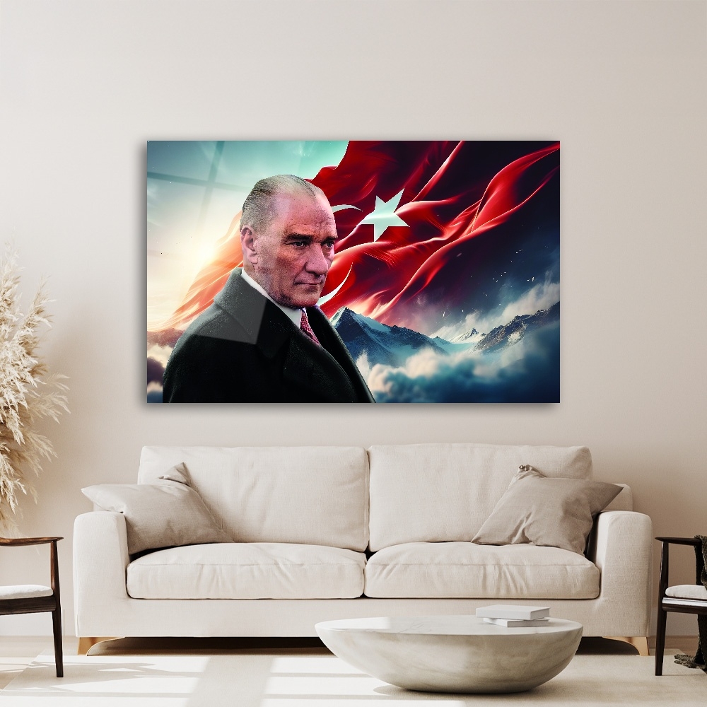 Yatay%20Atatürk%20ve%20Bayrak%20Cam%20Tablo