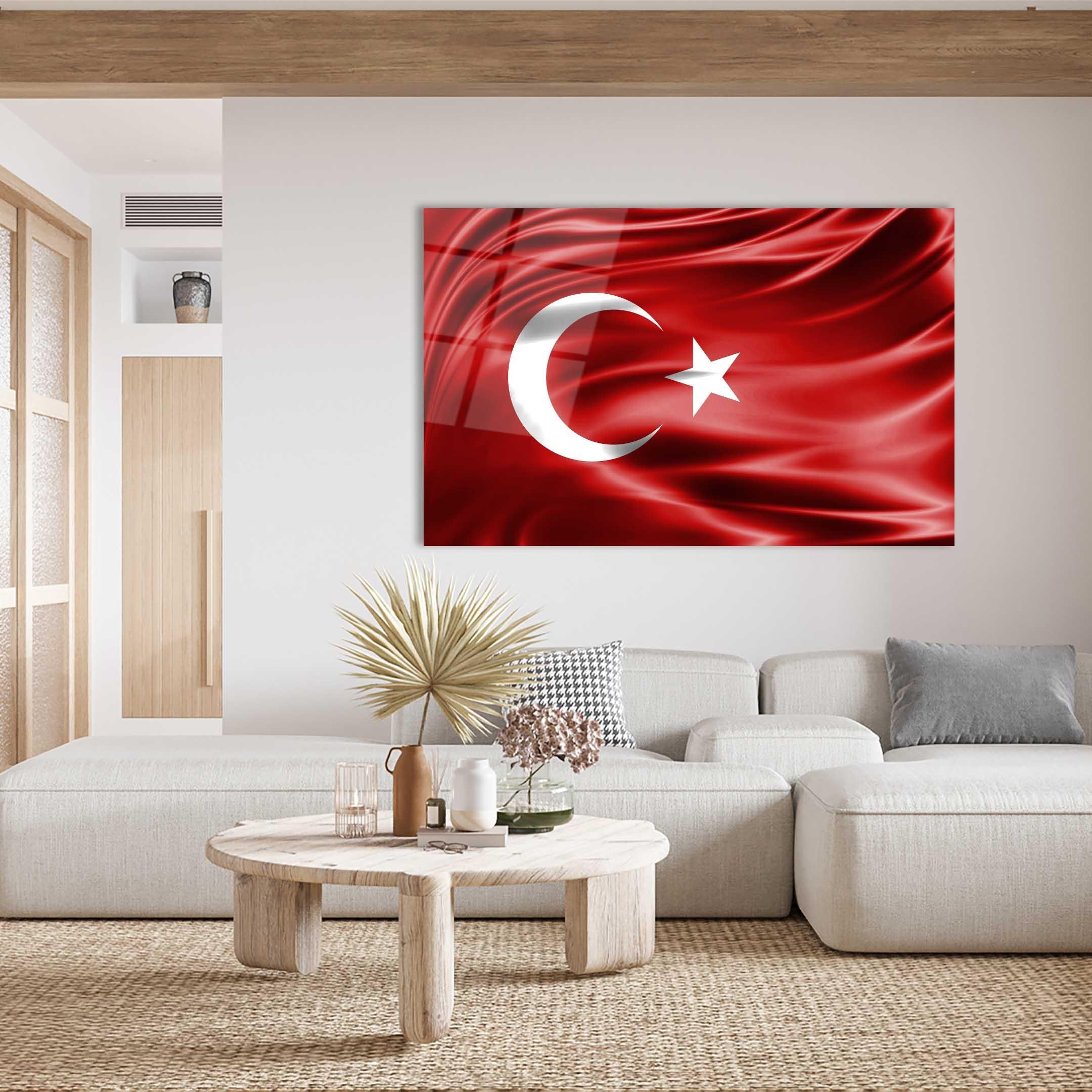 Kırmızı%20Dalgalanan%20Türk%20Bayrağı%20Cam%20Tablo