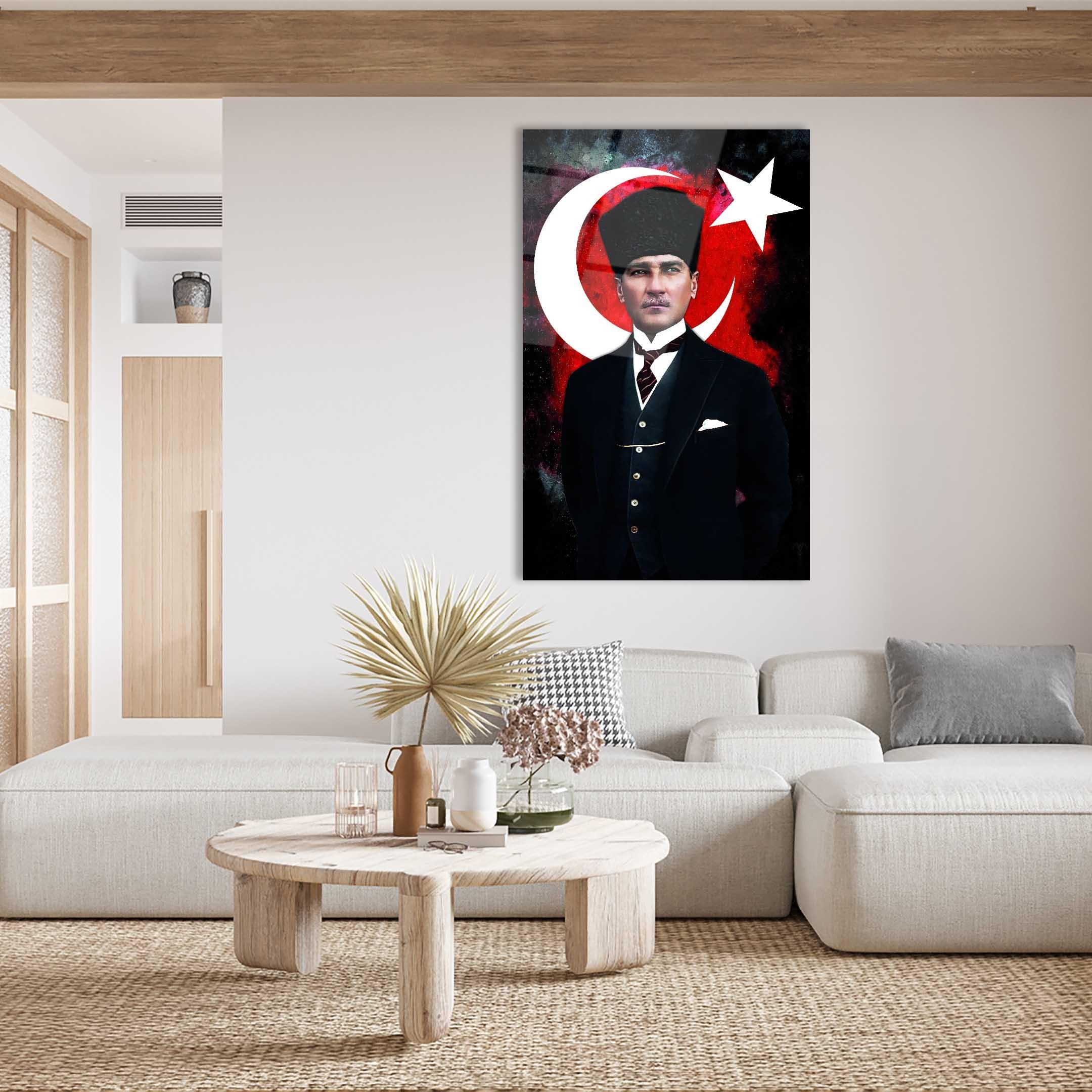 Dikey%20Ay,%20Yıldız%20ve%20Atatürk%20Silüet%20Cam%20Tablo