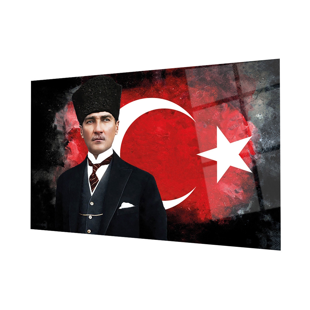 Atatürk%20ve%20Türk%20Bayrağı%20Büyük%20Cam%20Tablo