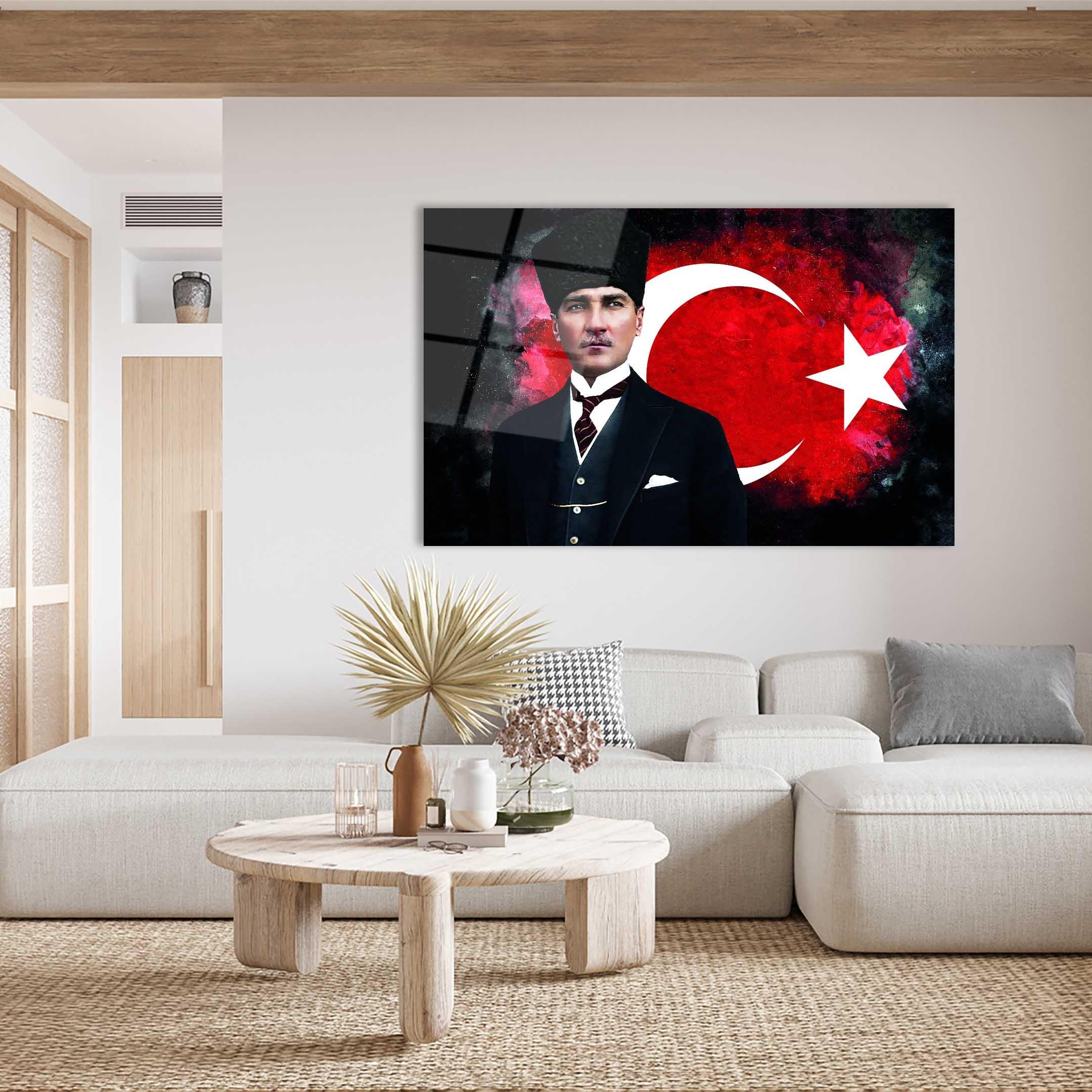 Atatürk%20ve%20Türk%20Bayrağı%20Büyük%20Cam%20Tablo