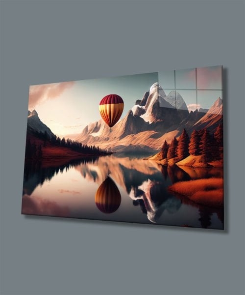 Yatay%20Gün%20Batımı%20ve%20Balon%20Manzara%20Cam%20Tablo