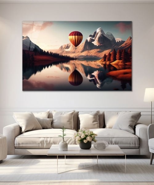 Yatay%20Gün%20Batımı%20ve%20Balon%20Manzara%20Cam%20Tablo
