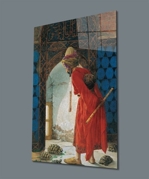 Dikey%20Kaplumbağa%20Terbiyecisi%20Cam%20Tablo%20Hediyelik%20Büyük%20Tablo%20Ev%20Ofis%20Dekoru