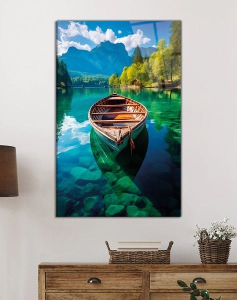 Yatay%20Kayık%20ve%20Doğa%20Manzaralı%20Cam%20Tablo