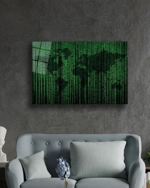 Matrix%20Temalı%20Dünya%20Haritası%20Cam%20Tablo