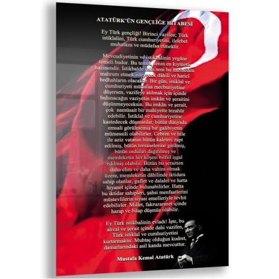 Atatürk Sözleri Cam Tablo