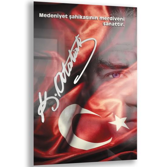 Atatürk Sözleri Cam Tablo