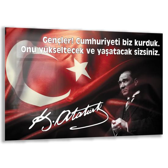 Atatürk Sözleri Cam Tablo