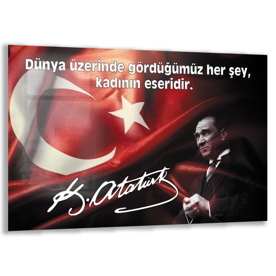 Atatürk Sözleri Cam Tablo