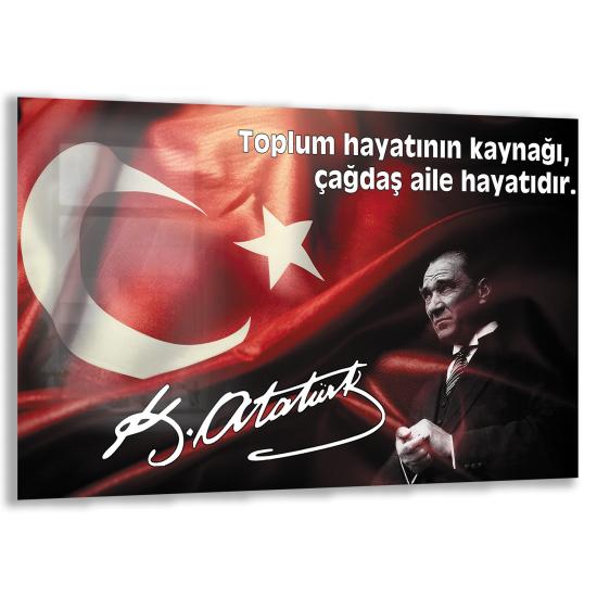 Atatürk Sözleri Cam Tablo