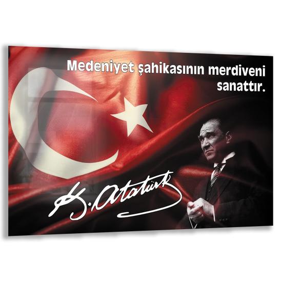 Atatürk Sözleri Cam Tablo