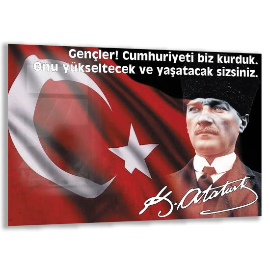 Atatürk Sözleri Cam Tablo