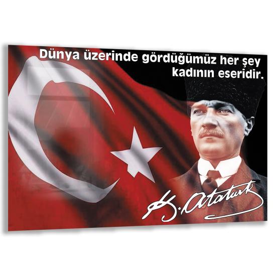 Atatürk Sözleri Cam Tablo
