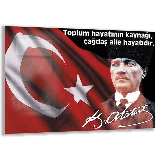 Atatürk Sözleri Cam Tablo