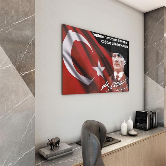 Atatürk Sözleri Cam Tablo