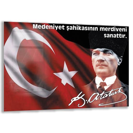 Atatürk Sözleri Cam Tablo