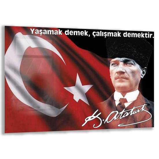 Atatürk Sözleri Cam Tablo