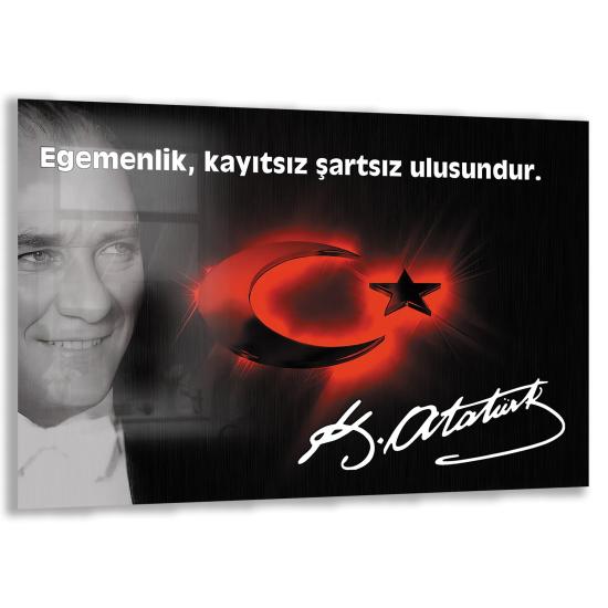 Atatürk Sözleri Cam Tablo