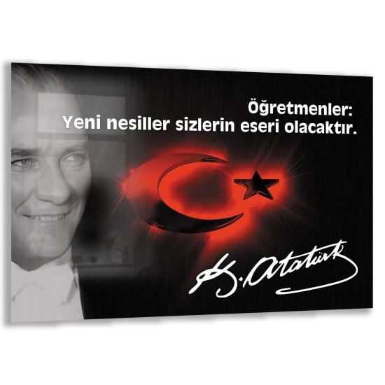 Atatürk Sözleri Cam Tablo