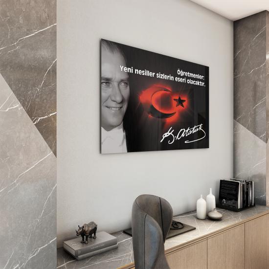 Atatürk Sözleri Cam Tablo