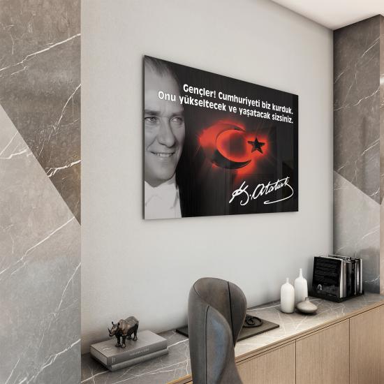 Atatürk Sözleri Cam Tablo