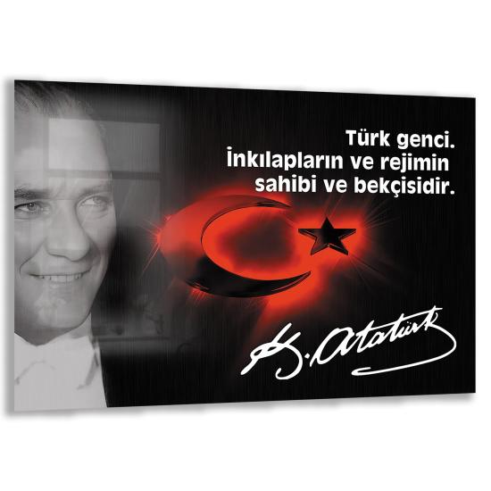 Atatürk Sözleri Cam Tablo