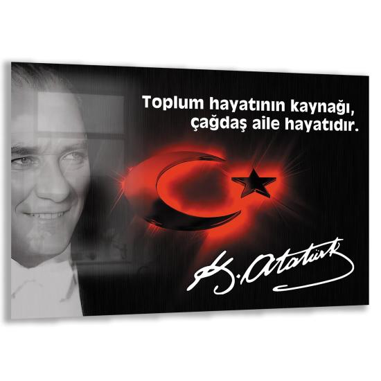 Atatürk Sözleri Cam Tablo