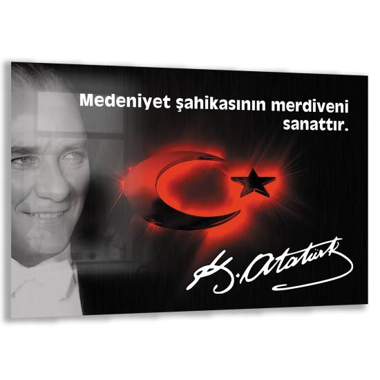 Atatürk Sözleri Cam Tablo