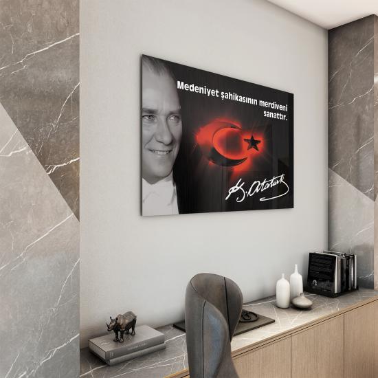 Atatürk Sözleri Cam Tablo