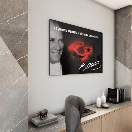 Atatürk Sözleri Cam Tablo