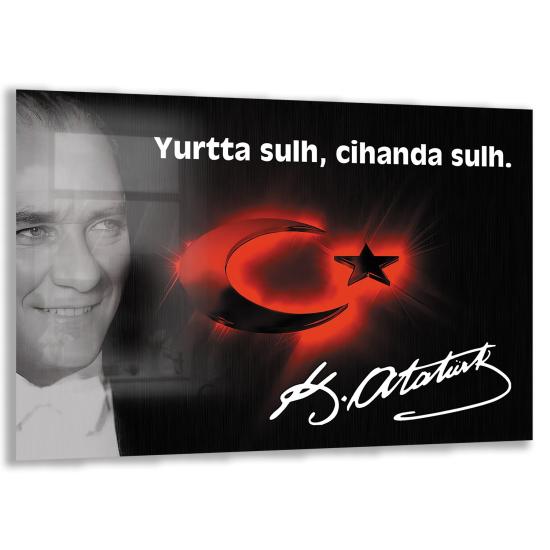 Atatürk Sözleri Cam Tablo
