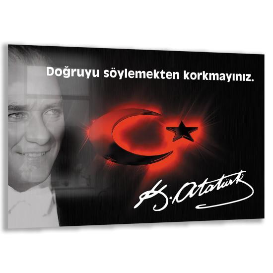 Atatürk Sözleri Cam Tablo