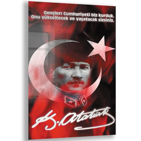 Atatürk Sözleri Cam Tablo