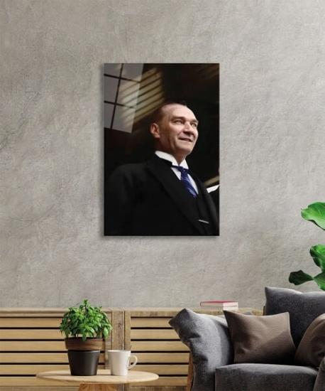 Şık Atatürk Baskılı Dayanıklı Temperli Cam Tablo