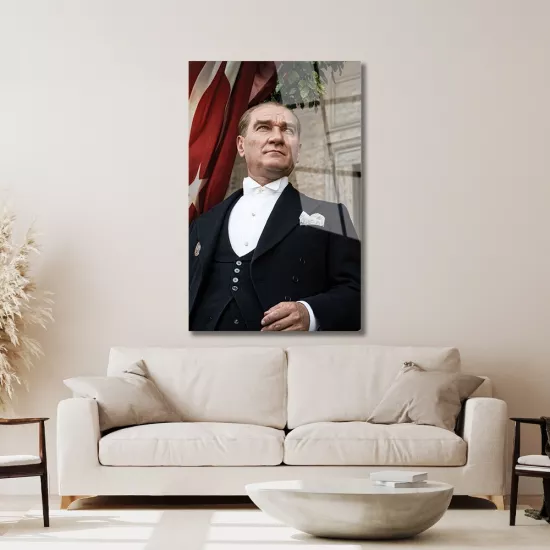 Atatürk Temalı Cam Tablo