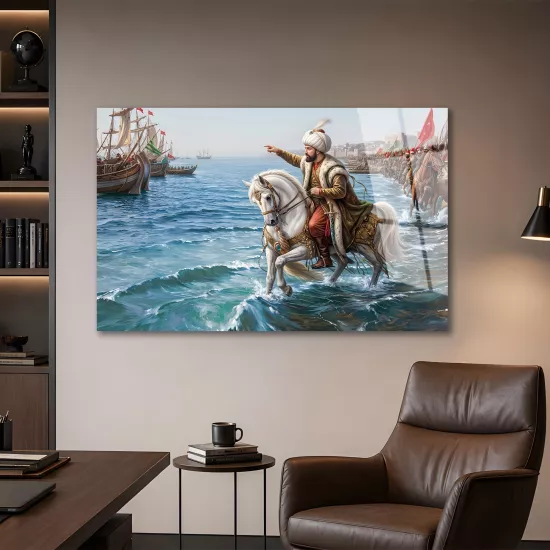 İstanbul’un Fethi - Fatih Sultan Mehmet Cam Tablo