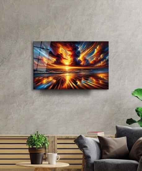 Işığın Senfonisi Dekoratif Cam Tablo