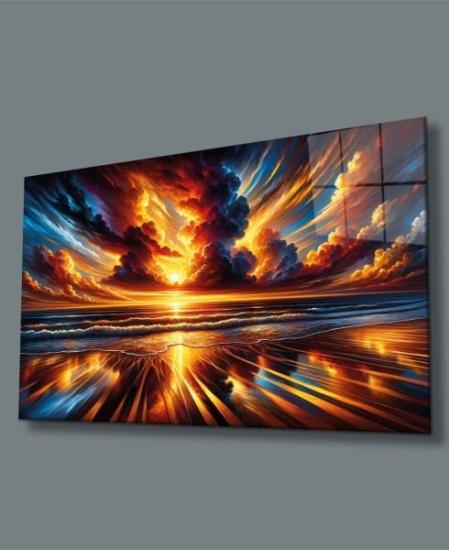 Işığın Senfonisi Dekoratif Cam Tablo