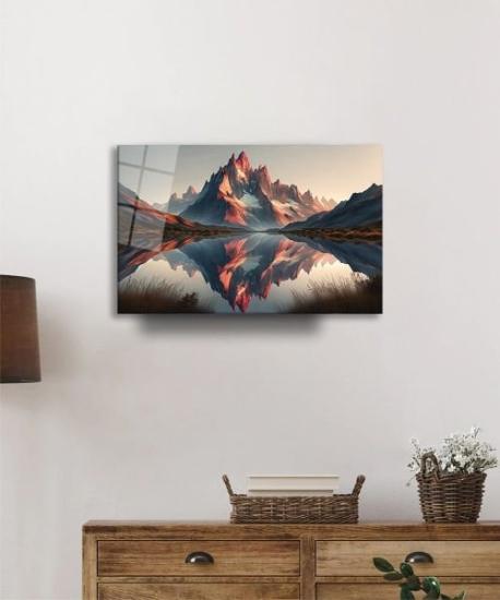 Yansıyan Zirveler Dekoratif Cam Tablo
