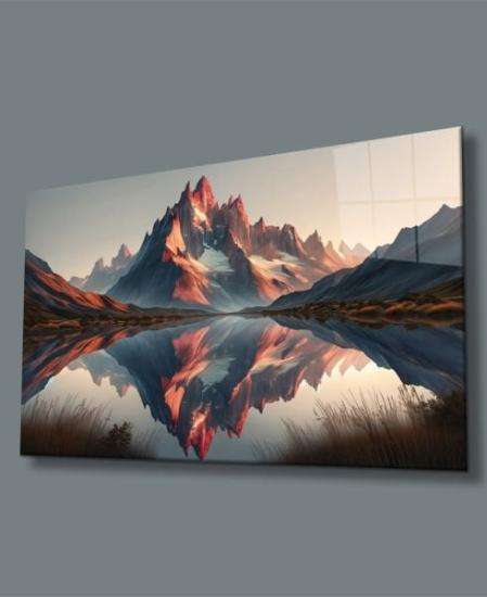 Yansıyan Zirveler Dekoratif Cam Tablo
