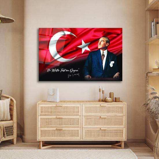 Atatürk Portreli Cam Tablo