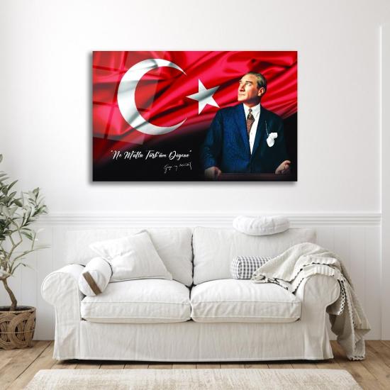 Atatürk Portreli Cam Tablo