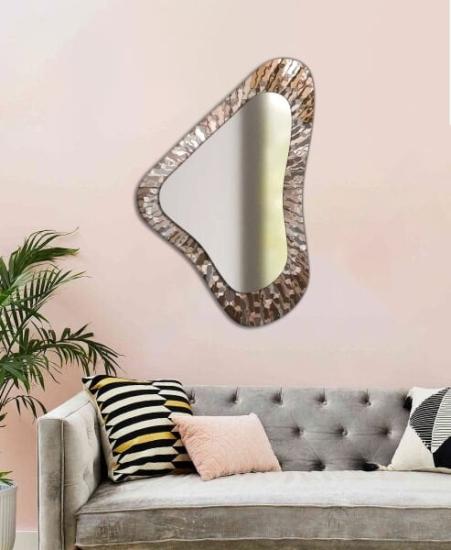 Asimetrik Elegan Ayna Dijital Baskı Dekoratif Ayna