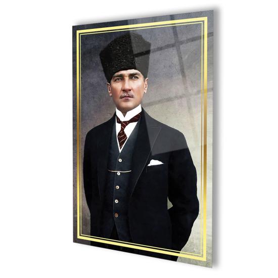 Modernist Atatürk Cam Tablo